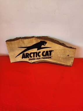 Arctic Cat 'Share Our Passion' Live Edge Wood Sign